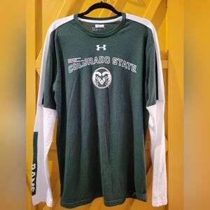 Under Armour CSU Loose Green and White Men's Shirt